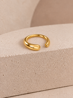 Layered Feather Shape Ring, Gold Plated, Stacked Design