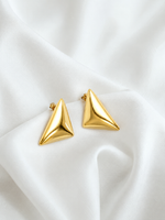 Minimalist Gold Triangle Dangle Earrings - 18k Gold Plated