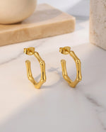 Gold Spiral Swirl Stud Earrings – 18K Plated