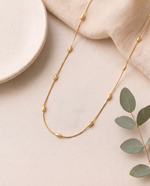 Oval Gold Plated Beads Necklace
