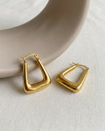Pavé Crystal C-Curve Stud Earrings, Gold Plated