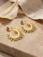Modern Minimalist Gold Plated C-Shape Hoop Earrings
