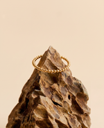 Beaded Bone Ring - Round Bead Design, Gold Plated