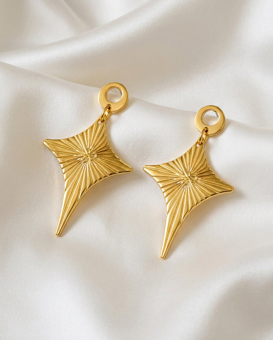 Evil Eye Asymmetric Stud Earrings – Gold Plated