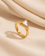 Triangle Shell Ring - Gold Plated