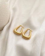 Pavé Crystal C-Curve Stud Earrings, Gold Plated