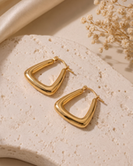 Pavé C-Curve Stud Earrings, 18k Gold Plated