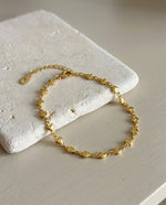 Gold Heart Charm Chain Bracelet – Adjustable, 18k Gold Plated