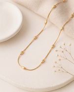 Oval Gold Plated Beads Necklace