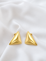 Minimalist Gold Triangle Dangle Earrings - 18k Gold Plated