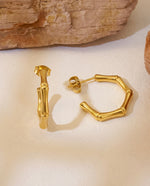 Gold Spiral Swirl Stud Earrings – 18K Plated