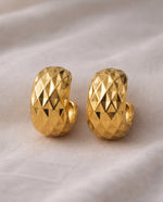 French Retro Square Crystal Stud Earrings – 18K Gold Plated