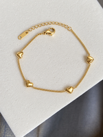 Gold Peach Heart Charm Bracelet – 18k Gold Plated