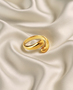 Minimalist Open Band Ring - Polished Gold Plated, Adjustable