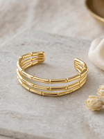 Graduated Gold Open Cuff Bracelet – Tapered 3.6–18mm Wide