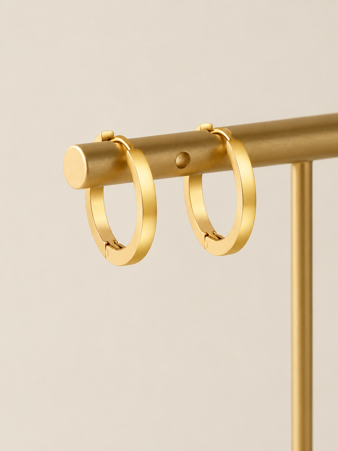 Minimalist Gold Plated Curved Surface Stud Earrings