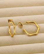 Gold Spiral Swirl Stud Earrings – 18K Plated
