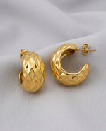 French Retro Square Crystal Stud Earrings – 18K Gold Plated