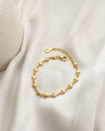 Gold Heart Charm Chain Bracelet – Adjustable, 18k Gold Plated