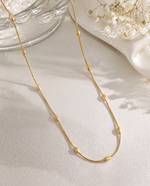 Oval Gold Plated Beads Necklace