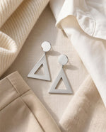 Minimalist Triangle Stud Earrings, Gold Plated