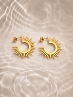 Modern Minimalist Gold Plated C-Shape Hoop Earrings