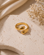 Minimalist Open Band Ring - Polished Gold Plated, Adjustable