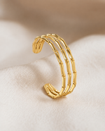 Graduated Gold Open Cuff Bracelet – Tapered 3.6–18mm Wide