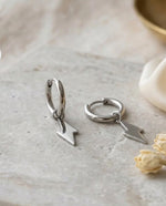 Lightning Bolt Round Dangle Earrings – Gold Plated, Statement Charm