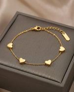 Gold Peach Heart Charm Bracelet – 18k Gold Plated
