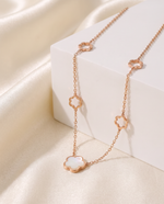 Flower Pendant Necklace - Enamel Detail, Gold Plated