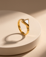 Triangle Shell Ring - Gold Plated