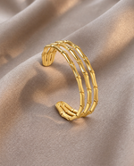 Graduated Gold Open Cuff Bracelet – Tapered 3.6–18mm Wide