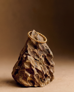 Beaded Bone Ring - Round Bead Design, Gold Plated