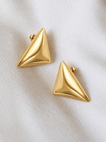 Minimalist Gold Triangle Dangle Earrings - 18k Gold Plated