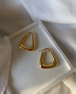 Pavé Crystal C-Curve Stud Earrings, Gold Plated