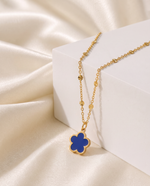 Flower & Shell Pendant Necklace, Gold Plated, Nature-Inspired