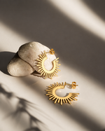 Modern Minimalist Gold Plated C-Shape Hoop Earrings