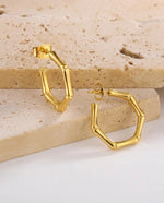 Gold Spiral Swirl Stud Earrings – 18K Plated