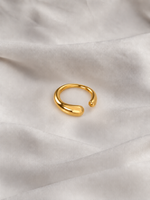 Layered Feather Shape Ring, Gold Plated, Stacked Design