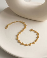 Gold Heart Charm Chain Bracelet – Adjustable, 18k Gold Plated