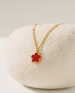Flower & Shell Pendant Necklace, Gold Plated, Nature-Inspired